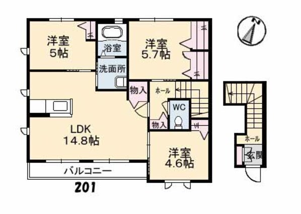 シャーメゾン・アゼリア B棟の物件間取画像